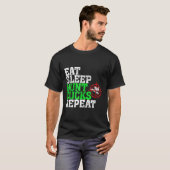スリープ食べ狩りダックリピート狩りGif Tシャツ (正面フル)
