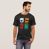 スリープ食べ狩りリピート狩りディアエルクハンティ Tシャツ (正面フル)