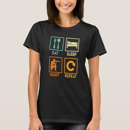 スリープ食べ狩りリピート狩り2 Tシャツ (正面)