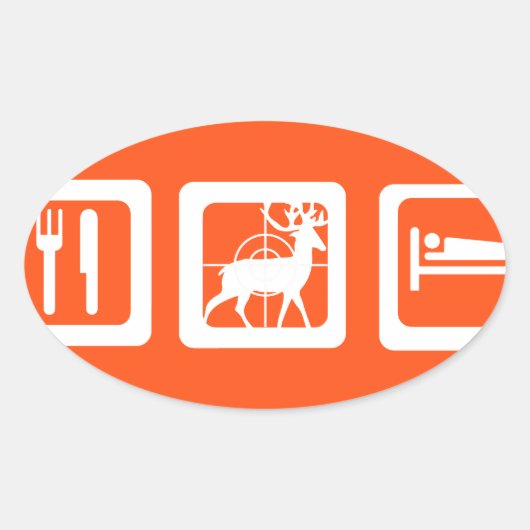 スリープ食べ狩り 楕円形シール (正面)