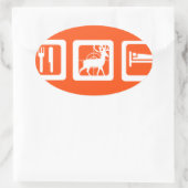 スリープ食べ狩り 楕円形シール (バッグ)