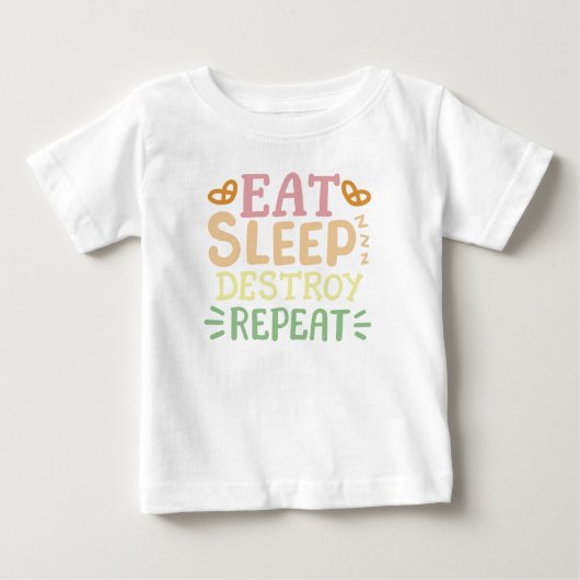 スリープ食べ破棄の繰り返し ベビーTシャツ (正面)