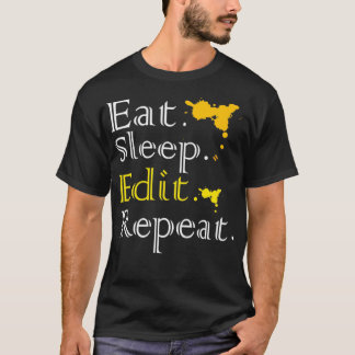 スリープ食べ編集の繰り返し Tシャツ
