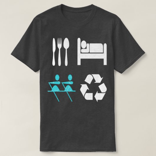 スリープ食べ行繰り返しrowersギフト tシャツ (デザイン正面)