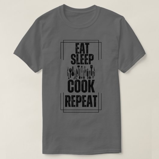 スリープ食べ調理師の繰り返し Tシャツ (デザイン正面)
