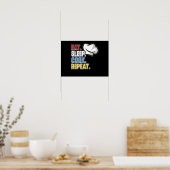 スリープ食べ調理師リピート料理キッチンフード ポスター (キッチン)