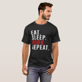 スリープ食べ調理師リピート料理シェフ Tシャツ (正面フル)