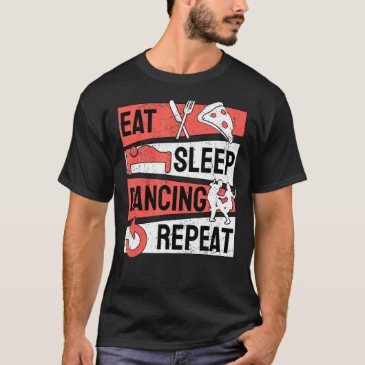 スリープ食べ踊りの繰り返し Tシャツ (正面)