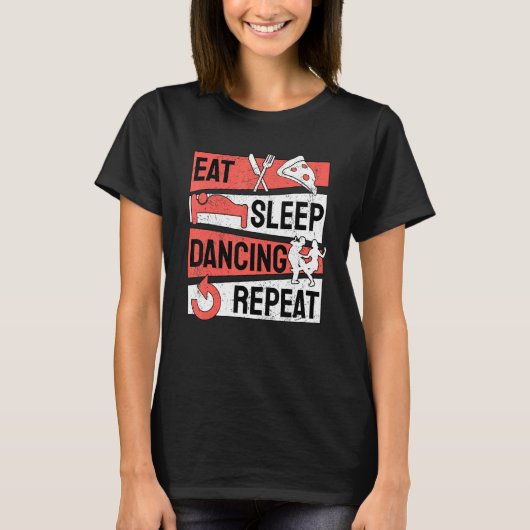 スリープ食べ踊りの繰り返し Tシャツ (正面)