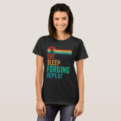 スリープ食べ鍛造リピート鍛造Forge Blacksmith Anvil Tシャツ (正面フル)