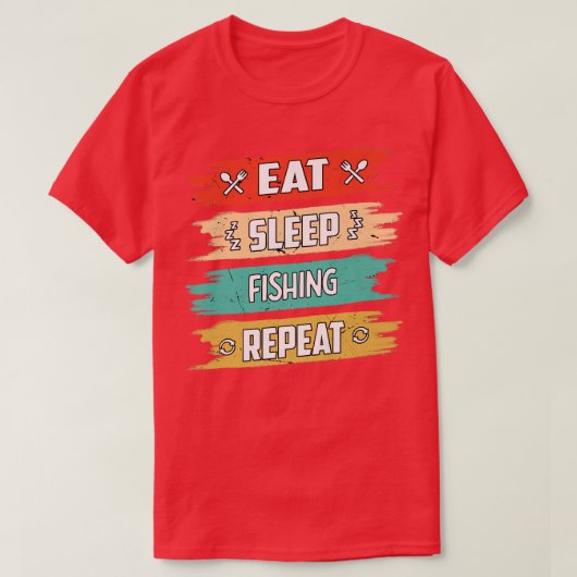 スリープ食べ魚釣りリピート魚釣りフィッシャプレミアム Tシャツ (デザイン正面)