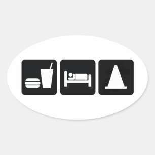 スリープ食べAutoX 楕円形シール
