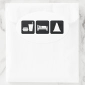 スリープ食べAutoX 楕円形シール (バッグ)