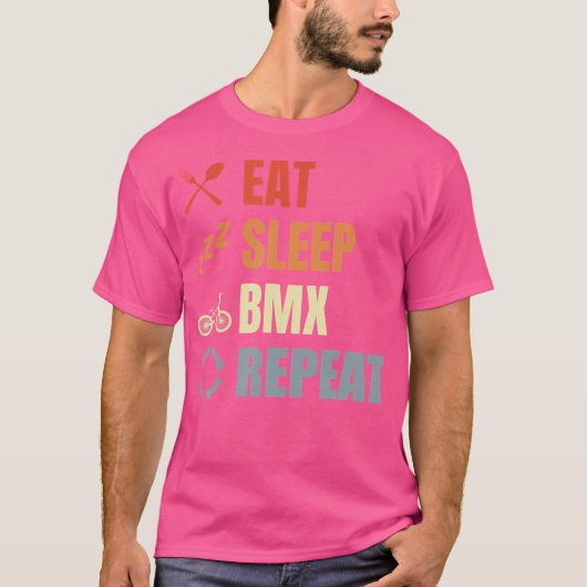 スリープ食べBMXリピートBMX恋人 Tシャツ (正面)