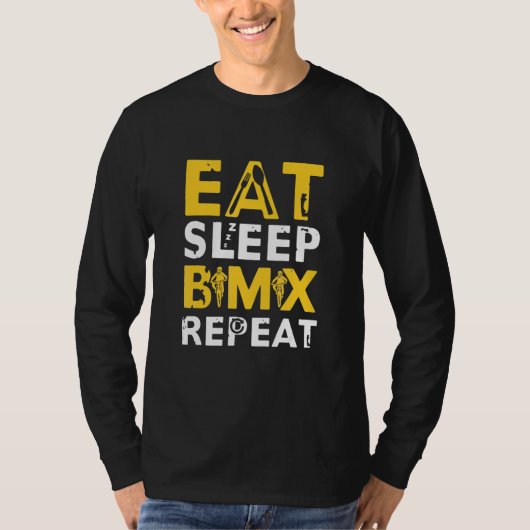 スリープ食べBMXリピートBMX Tシャツ (正面)