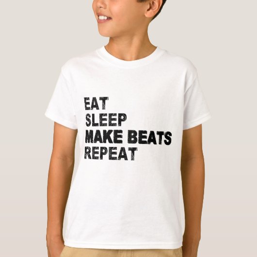 スリープ食べMakeビートの繰り返し Tシャツ (正面)