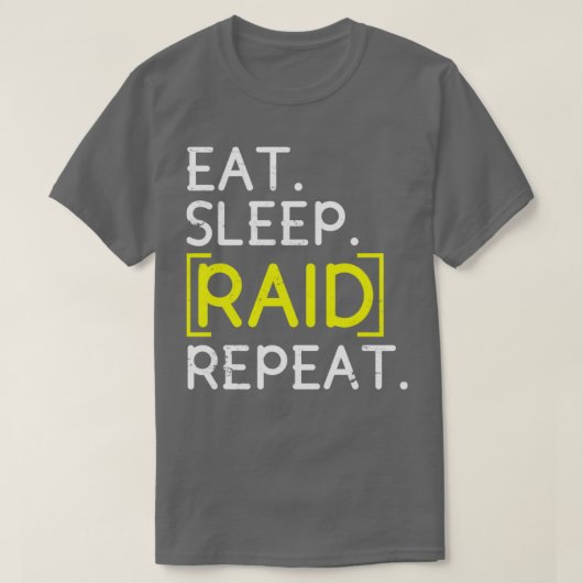 スリープ食べRaidの繰り返しゲーム Tシャツ (デザイン正面)