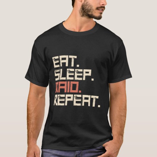 スリープ食べRaidの繰り返しゲーム Tシャツ (正面)