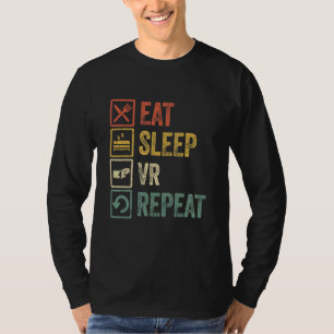 スリープ食べVrリピートレトロヴィンテージスタイルVirtual Re Tシャツ