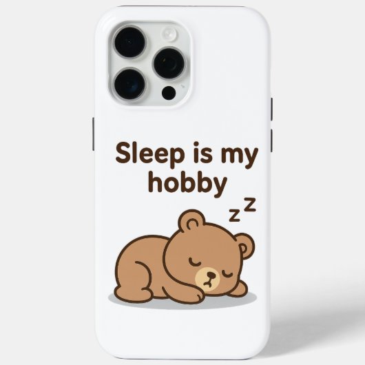 スリープ・イズ・マイ・ホビー – かわいいクマのイラストデザイン Case-Mate iPhoneケース (裏面)