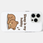 スリープ・イズ・マイ・ホビー – かわいいクマのイラストデザイン Case-Mate iPhoneケース (裏面 (横))
