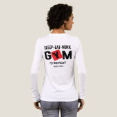 スリープ イート ワーク ジム リピート タイポグラフィ デザイン トライブレンドTシャツ (背面全体)