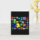 スリープ ダッシュ リピート ビデオゲーム ジオメトリ ゲーマー カード (黄色い花)