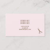 スリーヘアスタイルイラストレーションガーリーピンク 名刺 (裏面)