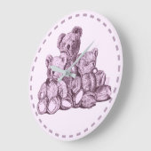 スリーベアーズラウンドアクリル壁時計 ラージ壁時計 (傾斜)