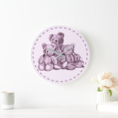 スリーベアーズラウンドアクリル壁時計 ラージ壁時計 (ホーム)