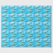 スリーベビーシータートルズスイミング誕生日 ラッピングペーパー (フラット)