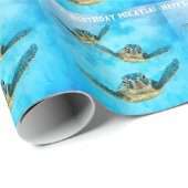 スリーベビーシータートルズスイミング誕生日 ラッピングペーパー (ロールコーナー)