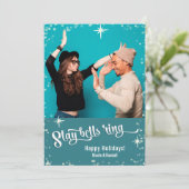 スリーベルリングや輪おもしろいホリデーフォト シーズンカード (スタンド正面)