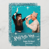 スリーベルリングや輪おもしろいホリデーフォト シーズンカード (正面/裏面)