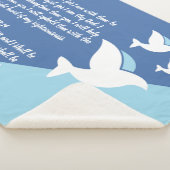 スリーホワイトドブクリスチャンヒーリング祈りの言葉ショール シェルパブランケット (3/4)