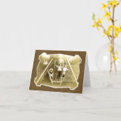 スリーボーイズオンスイングヴィンテージノテカード カード (黄色い花)