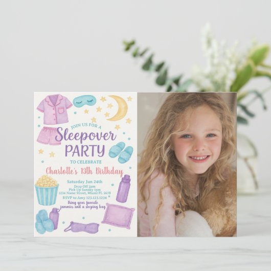 スリーポお洒落ーバーパーティー誕生日招待状 招待状 (スタンド正面)