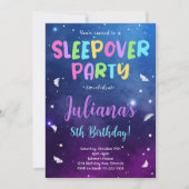 スリーポカラフルーバーパーティー誕生日招待状 招待状 (正面)