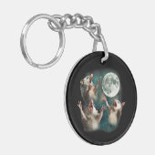 スリーポッサムムーン3オポッサムおもしろいカー風変わりドミーム キーホルダー (正面左)