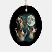 スリーポッサムムーン3オポッサムおもしろいカー風変わりドミーム セラミックオーナメント (右)