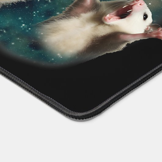 スリーポッサムムーン3オポッサムおもしろいカー風変わりドミーム デスクマット (コーナー)