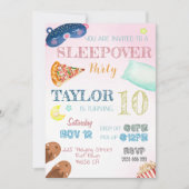 スリーポバーガールスランバーパーティー誕生日招待状 招待状 (正面)