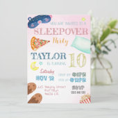 スリーポバーガールスランバーパーティー誕生日招待状 招待状 (スタンド正面)