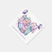 スリーポバーガールバースデーパーティパステルパーソナライズされた スタンダードカクテルナプキン (角)