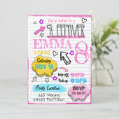 スリーポバーガールパーティードードル誕生日招待状 招待状 (スタンド正面)