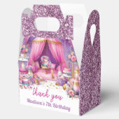 スリーポバーガール誕生日カスタムピンクパープル金ゴールド フェイバーボックス (オープン)