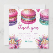 スリーポバーガール誕生日ポップコーン&マカロン サンキューカード (正面)