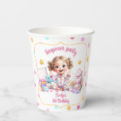 スリーポバースランバーパーティーかわいい女の子誕生日 紙コップ (裏面)