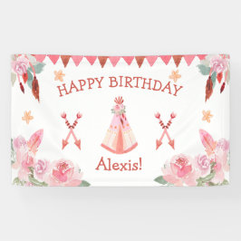 スリーポバースランバーパーティーガールピンクテペ誕生日 横断幕