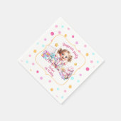 スリーポバースランバーパーティーピンクカワイガール水玉模様 スタンダードカクテルナプキン (角)
